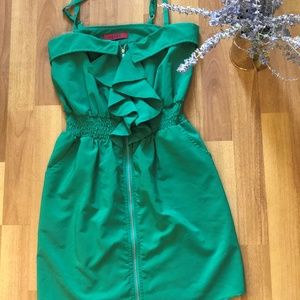 Akira Zipper Green Dress